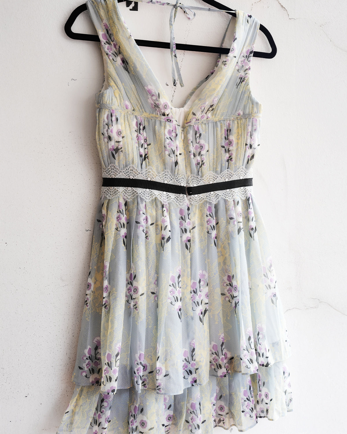 Self-Portrait Pleated Floral Mini Dress