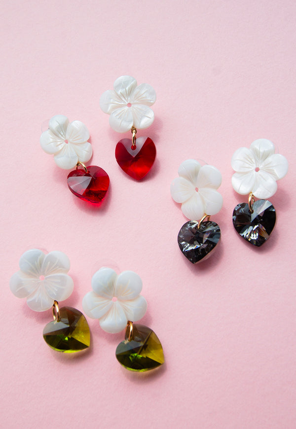 THREEONETWOFIVE Blossom Heart Earrings