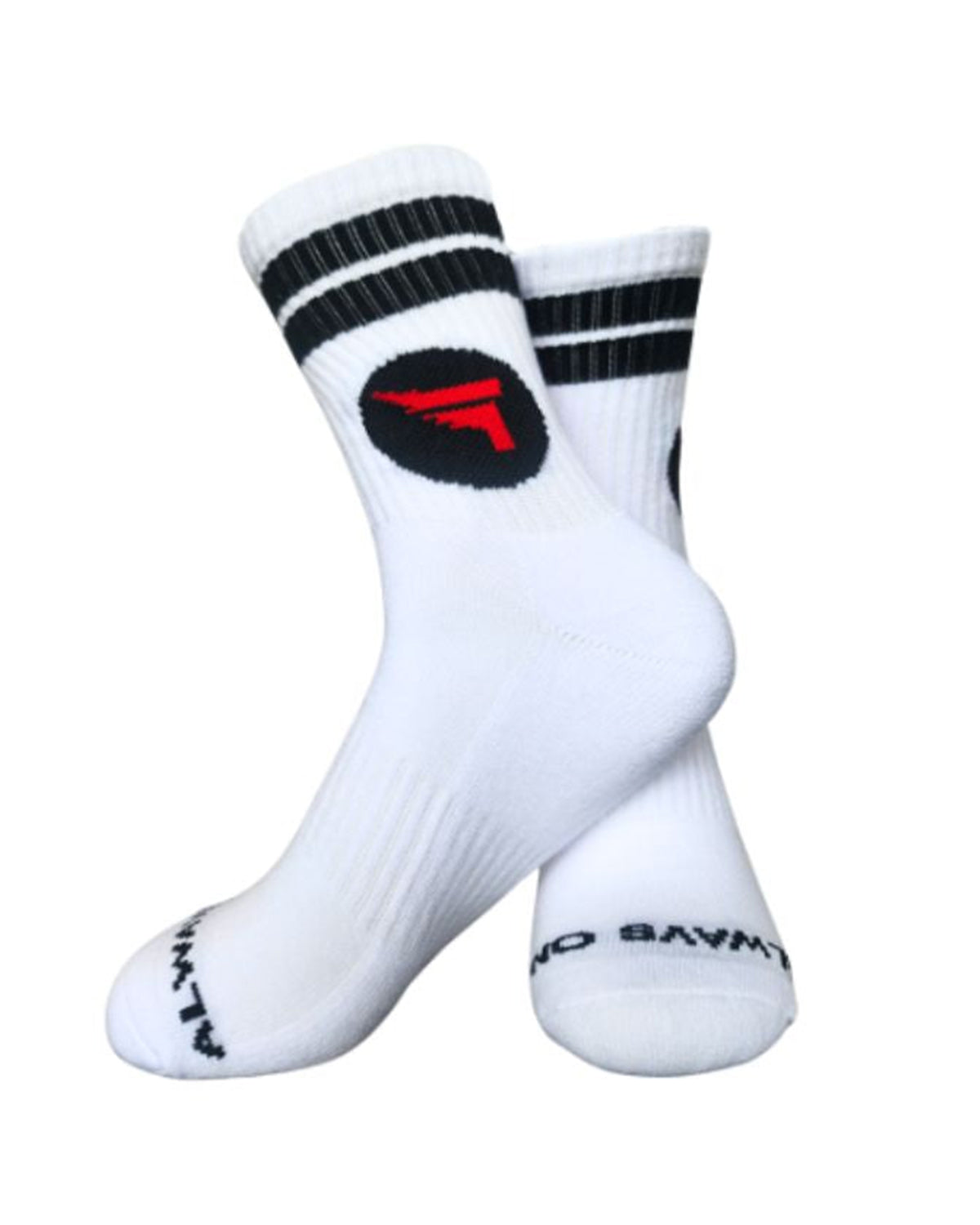 white ribbed socks with black stripes from singapore brand thunderwear