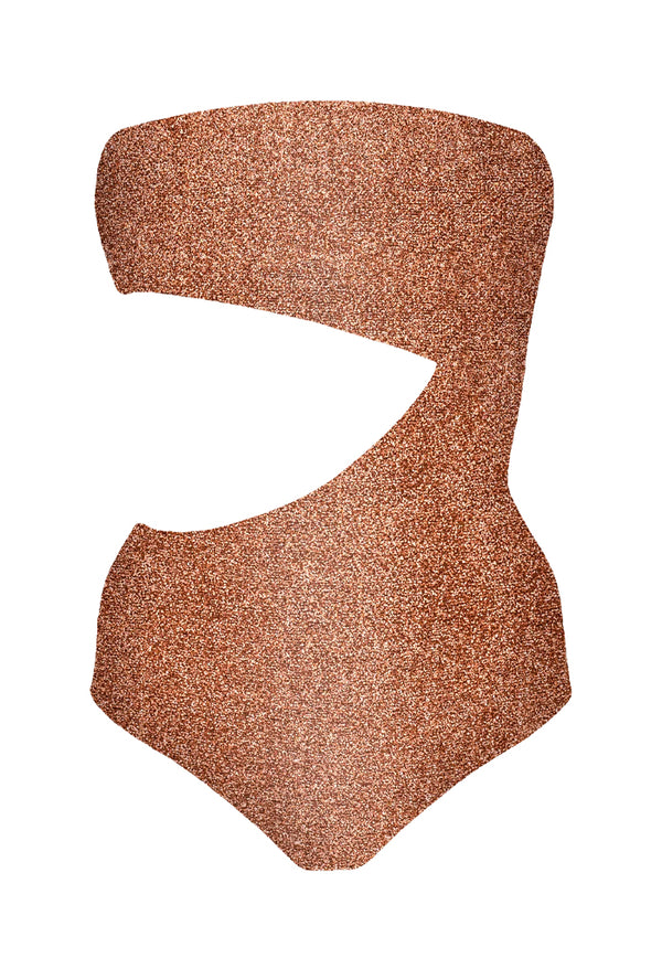 HÁI Strapless Cut-Off One Piece Swimsuit - Light Copper