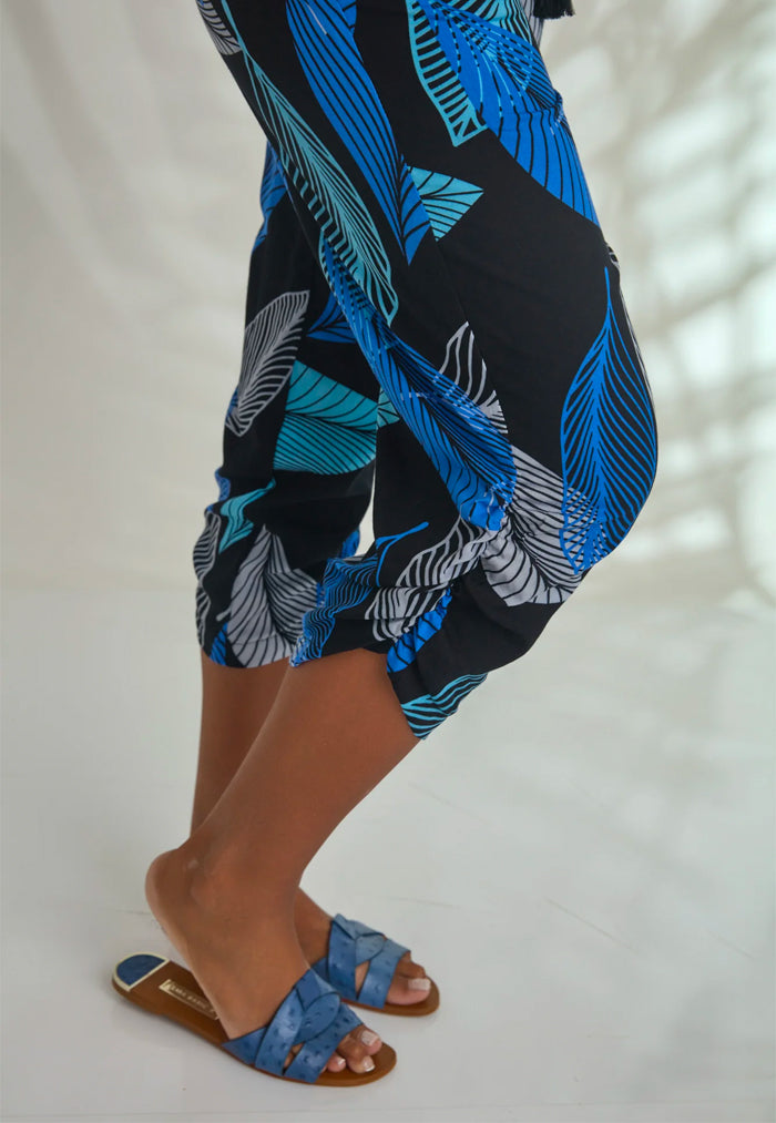 Indii Breeze Jenny Strapless Jumpsuit - Blue Leaf