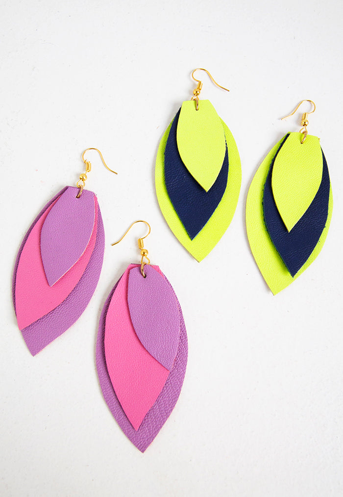 Just Gaya's Duo-Tone Triple Petal Hook Earrings