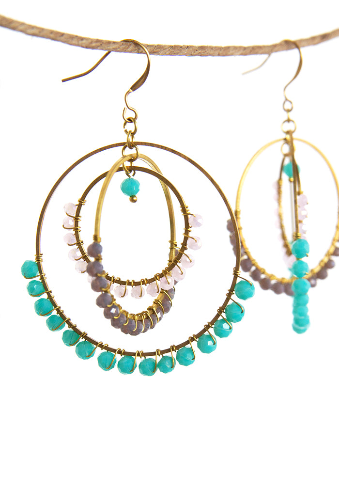 Just Gaya's Large Triple Circle Chandelier Earrings