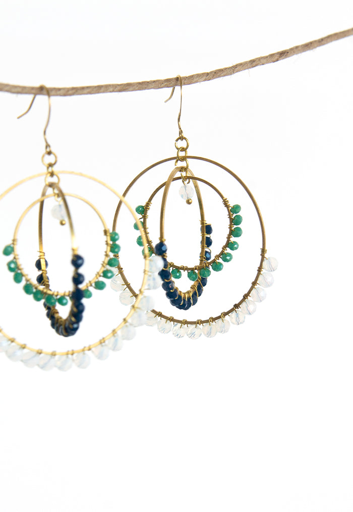 Just Gaya's Large Triple Circle Chandelier Earrings
