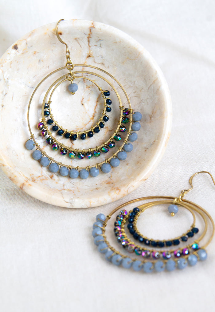 Just Gaya's Large Triple Circle Chandelier Earrings