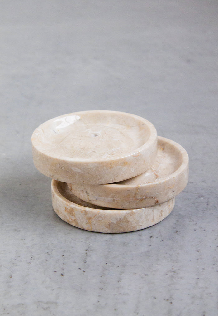 stillgoods Ebb Incense Holder - Cream Marble
