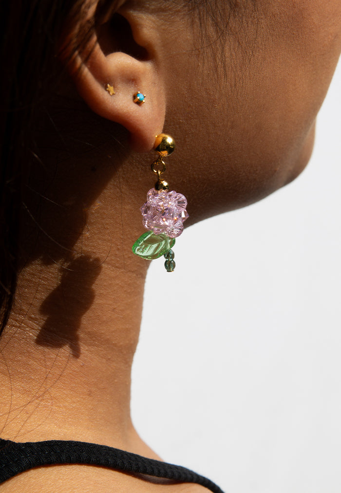 THREEONETWOFIVE Beaded Blossom Earrings
