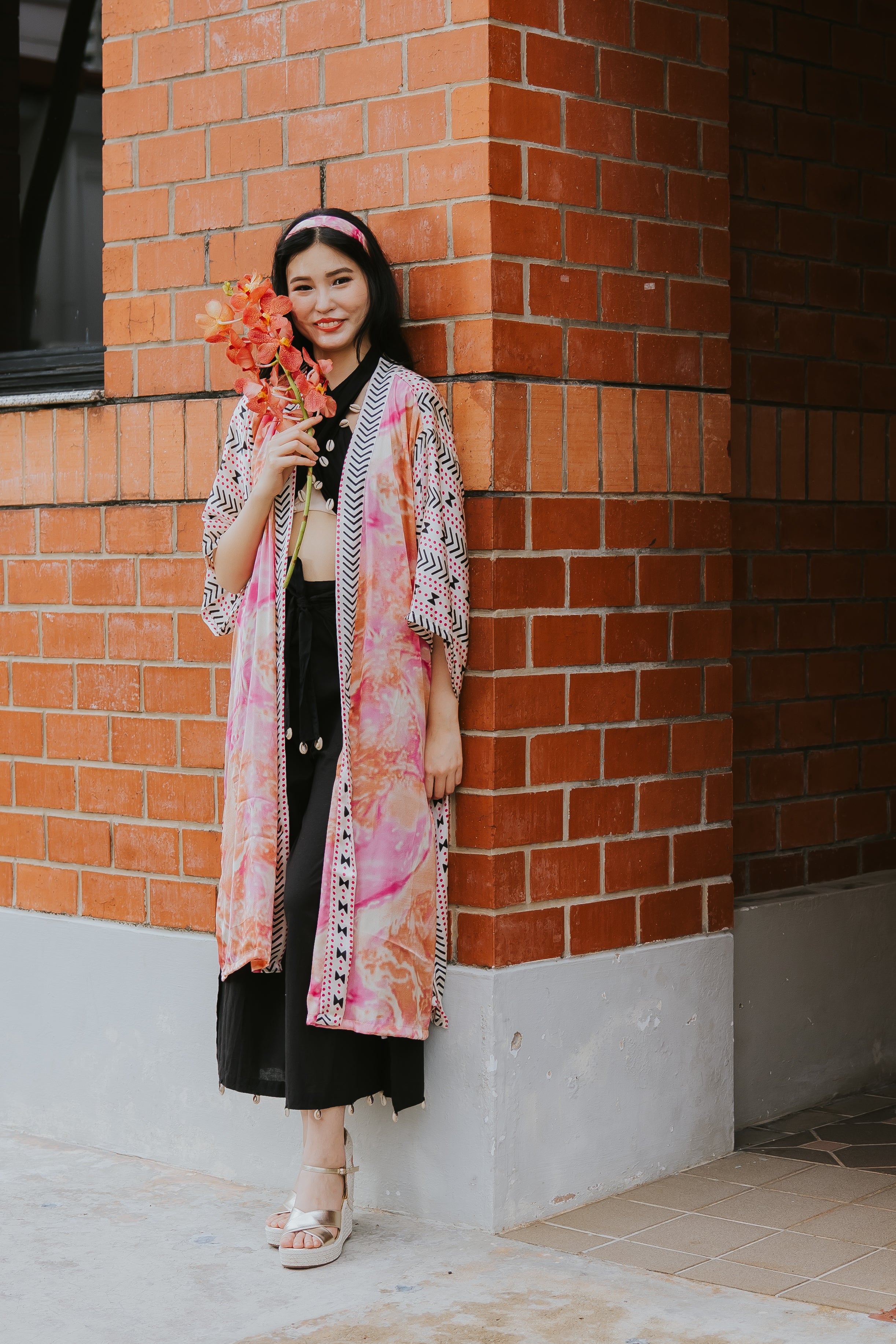 Raja Rani La Vacanza Kimono - Graphic Pink