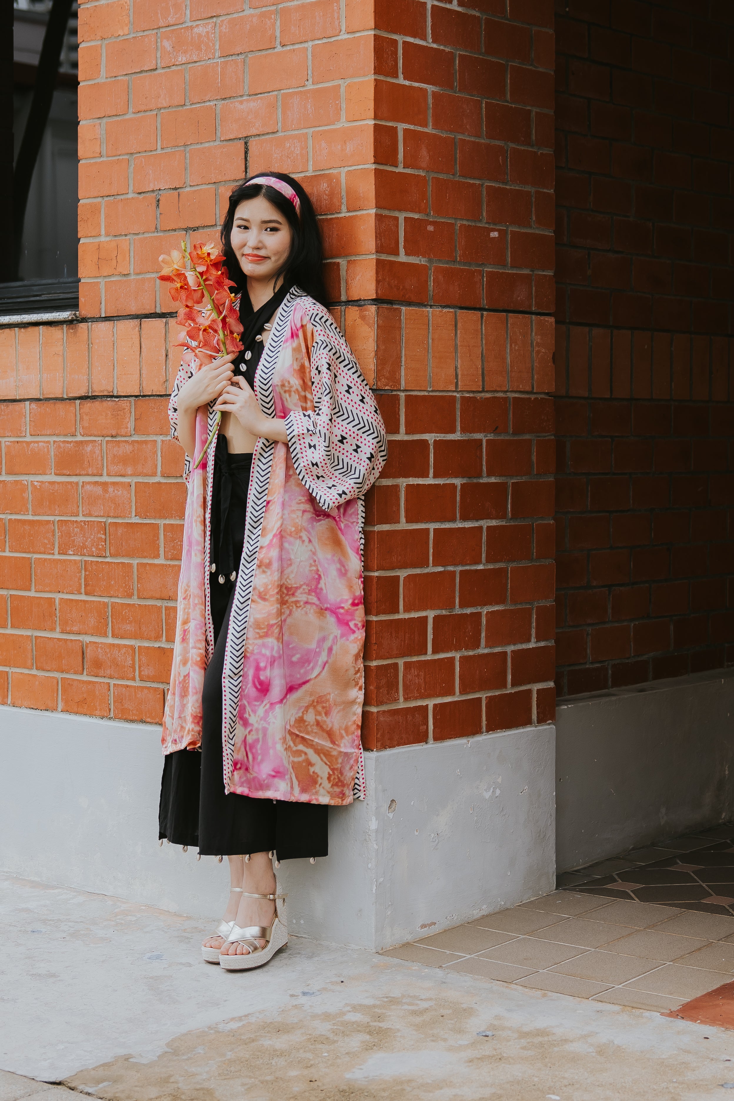 Raja Rani La Vacanza Kimono - Graphic Pink