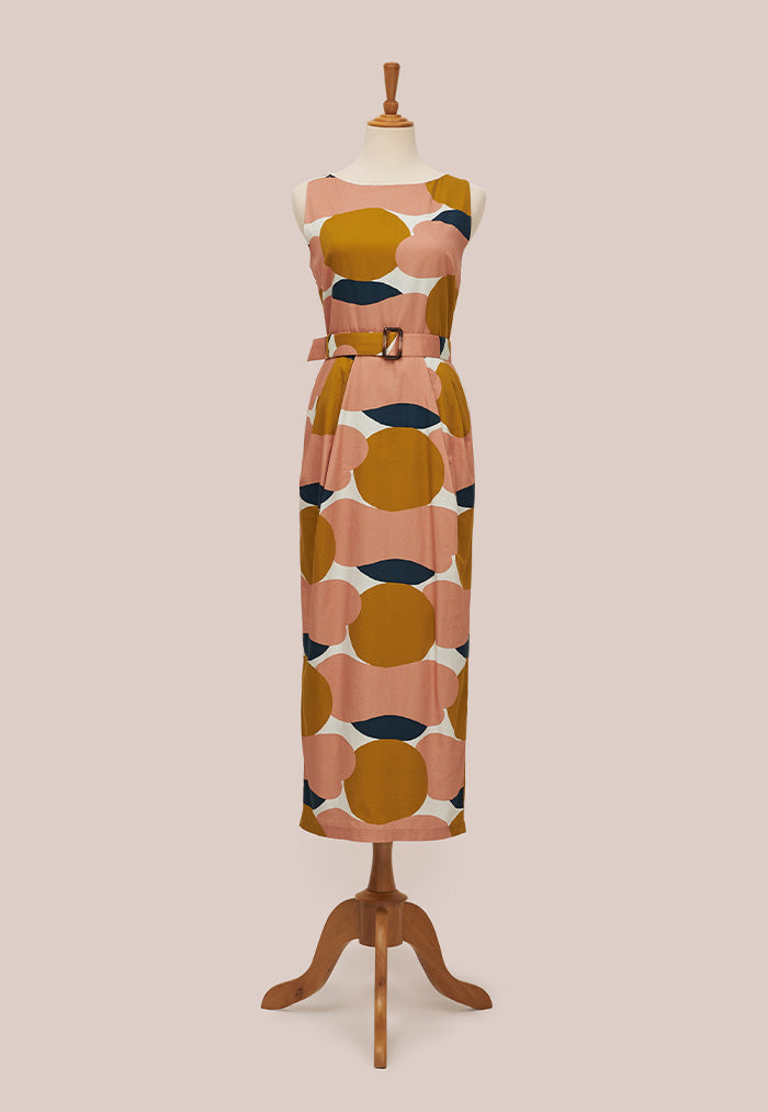 Nala Tulip Midi Dress - Pebbles Dusty Pink