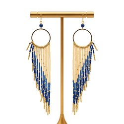 Pantala Nila Large Winged Earrings - Blue