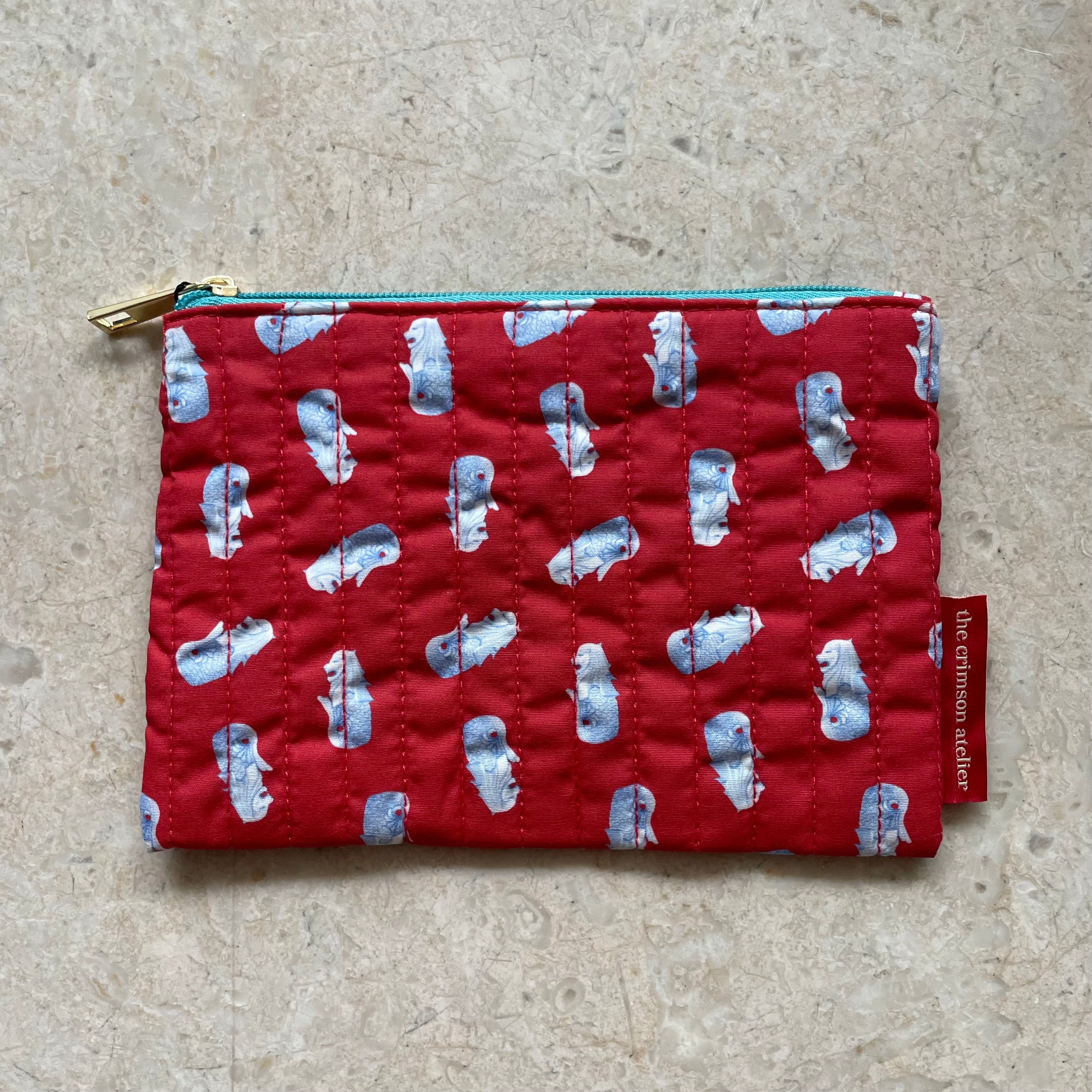 The Crimson Atelier Merlion Quilt Pouch - Red