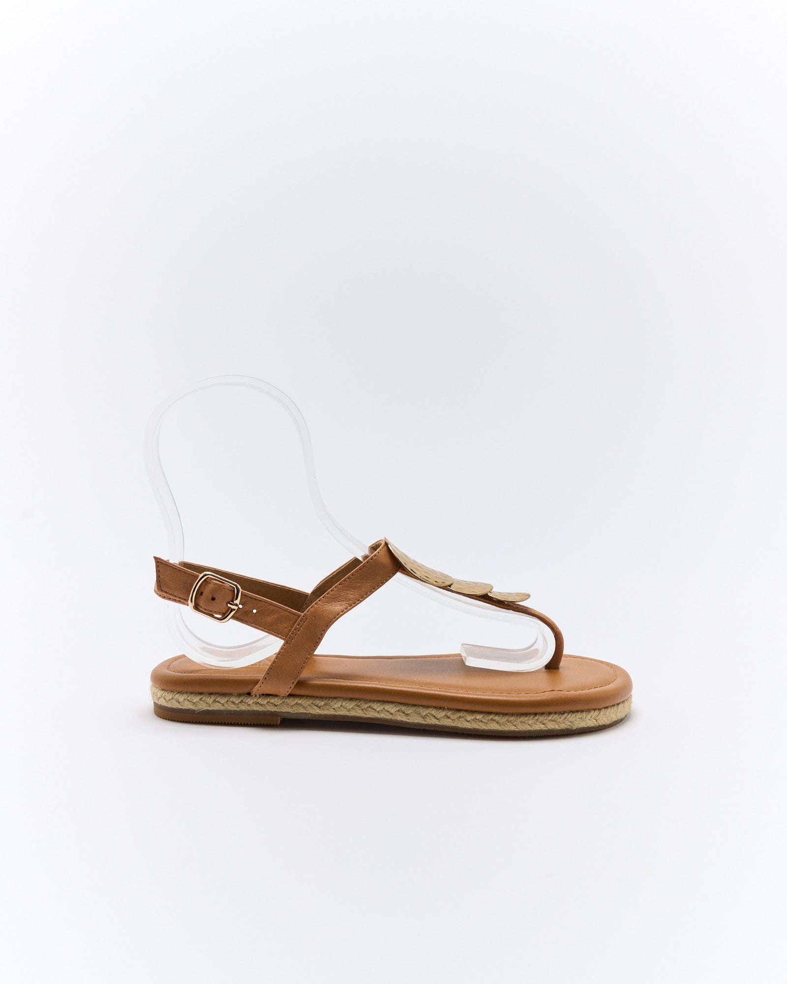 Walnut Melbourne Ada Leather Sandal - Coconut Tan