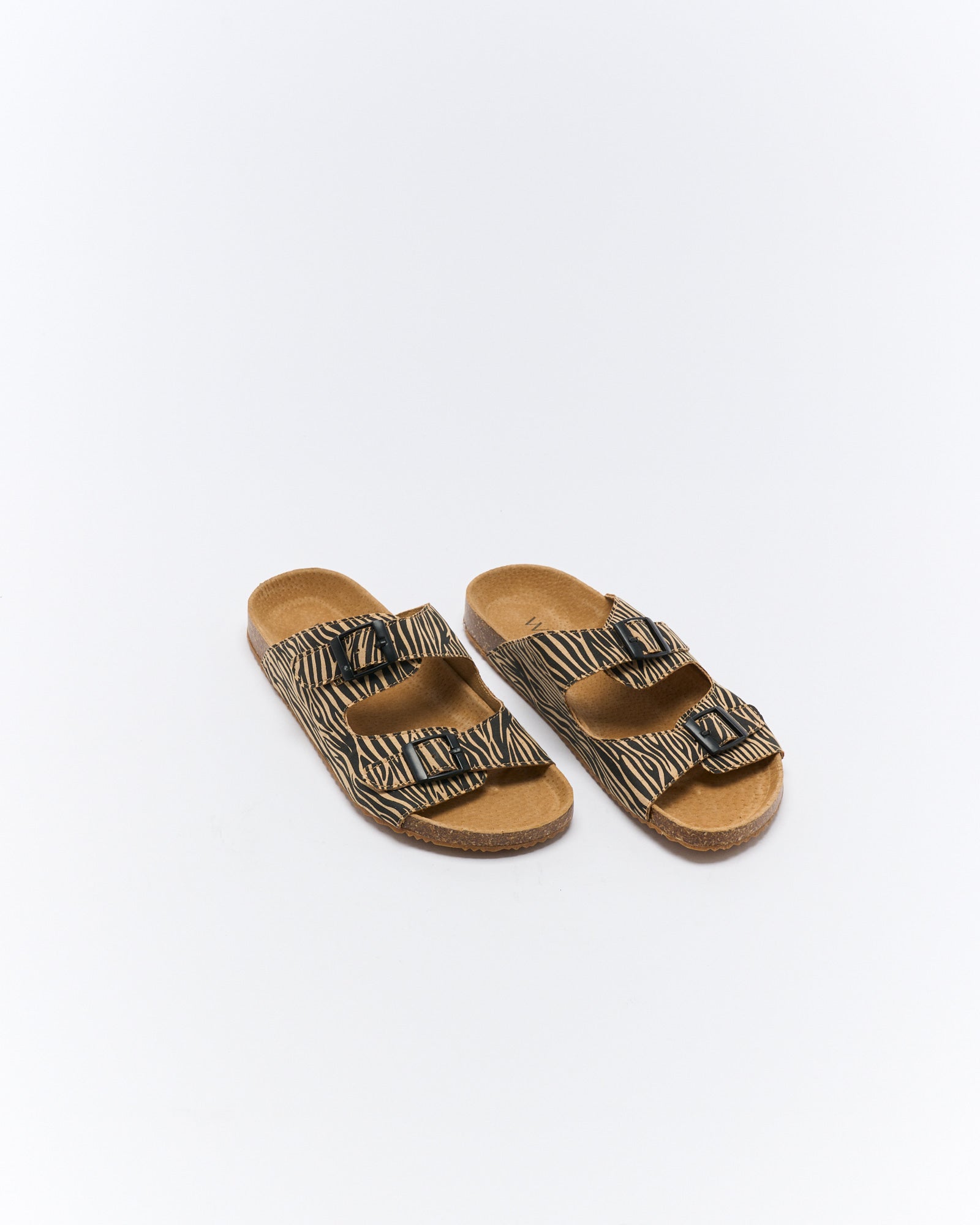 Walnut Melbourne Bailey Slide - Tan Zebra