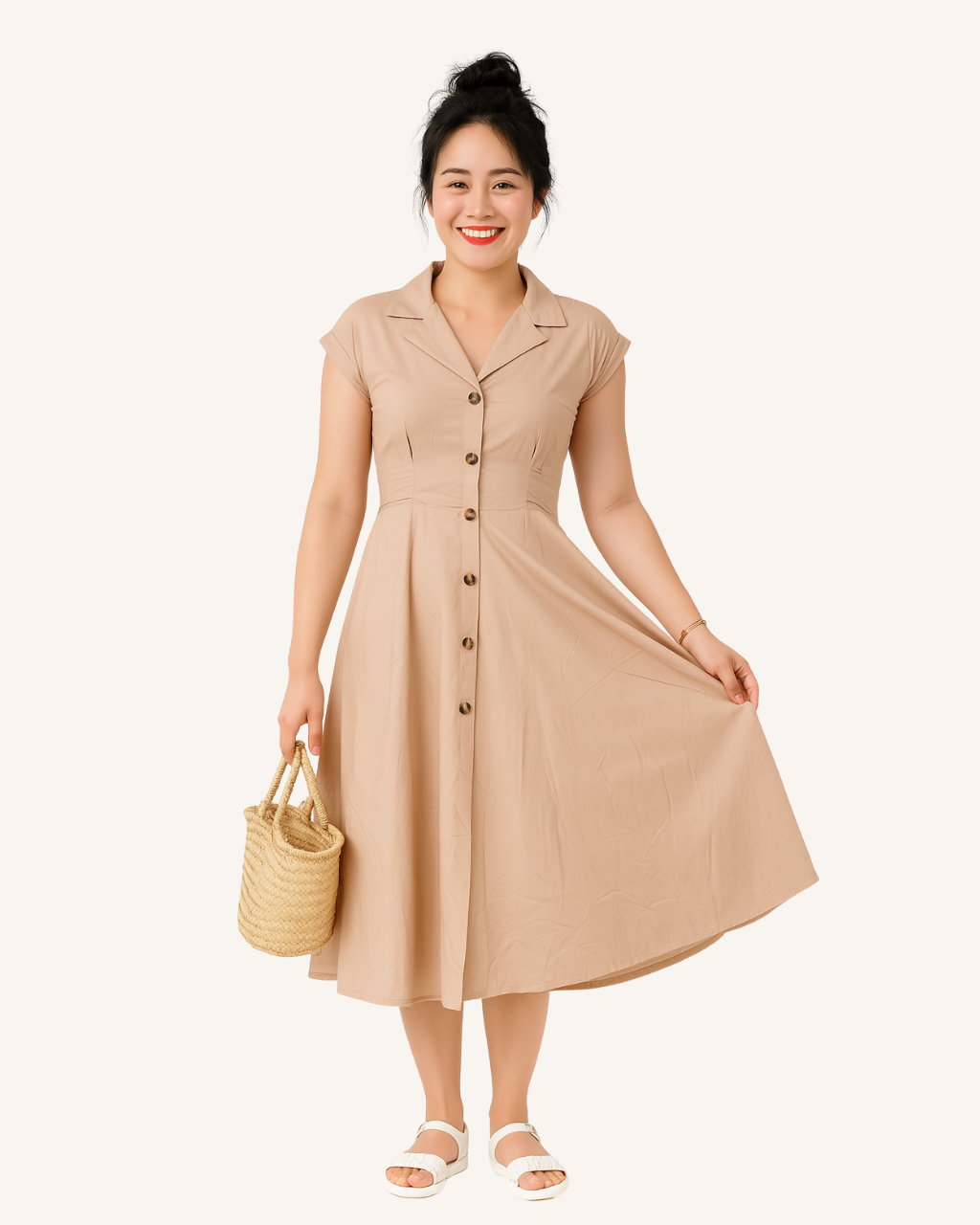 Vine and Branches Brooke Shirt Dress - Khaki