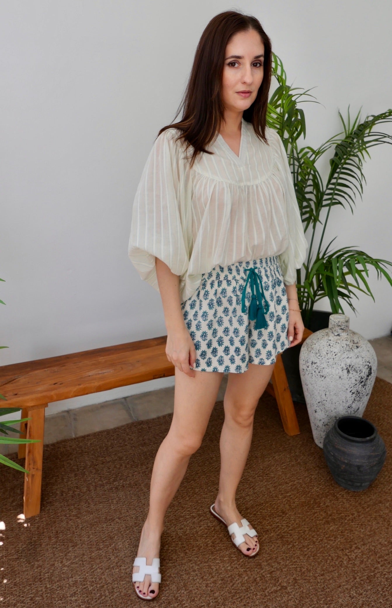 Apostrophe The Label Cali Mixed Print Shorts Set - Green