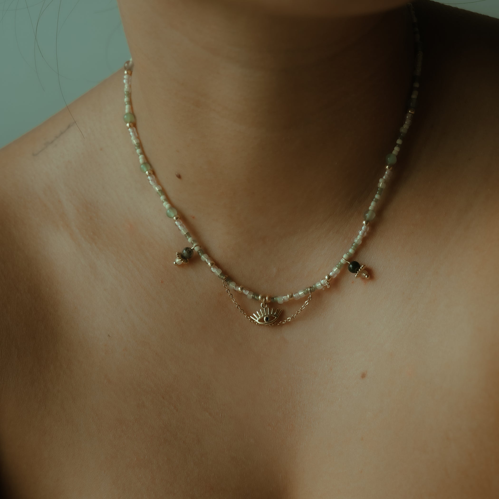Envet Beaded Charm Necklace - Ayu