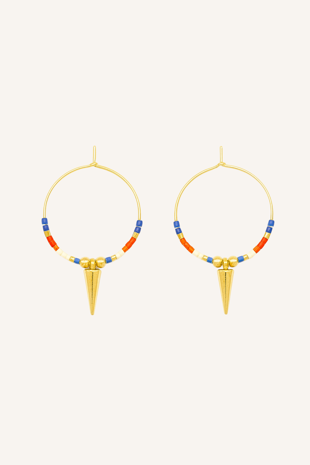 Pantala Duri Spike Hoops - Navy, Red and Gold