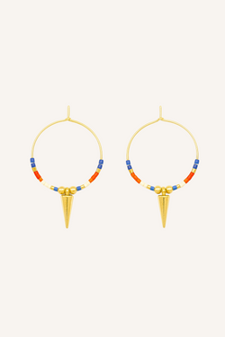Pantala Duri Spike Hoops - Navy, Red and Gold