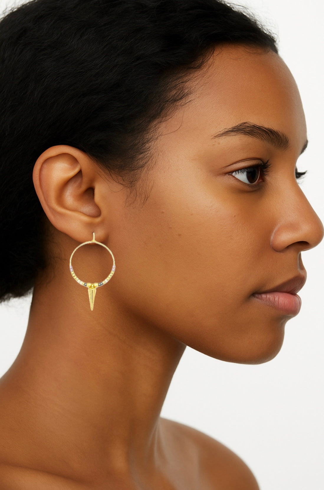 Pantala Duri Spike Hoops - Purple and Gold