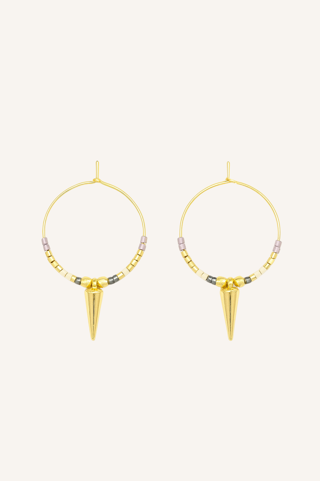 Pantala Duri Spike Hoops - Purple and Gold