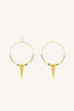 Pantala Duri Spike Hoops - Purple and Gold
