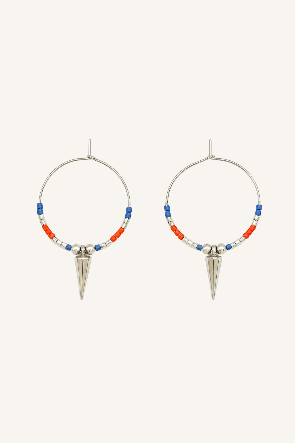 Pantala Duri Spike Hoops - Navy, Red and Silver