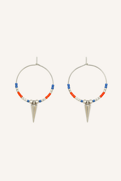 Pantala Duri Spike Hoops - Navy, Red and Silver