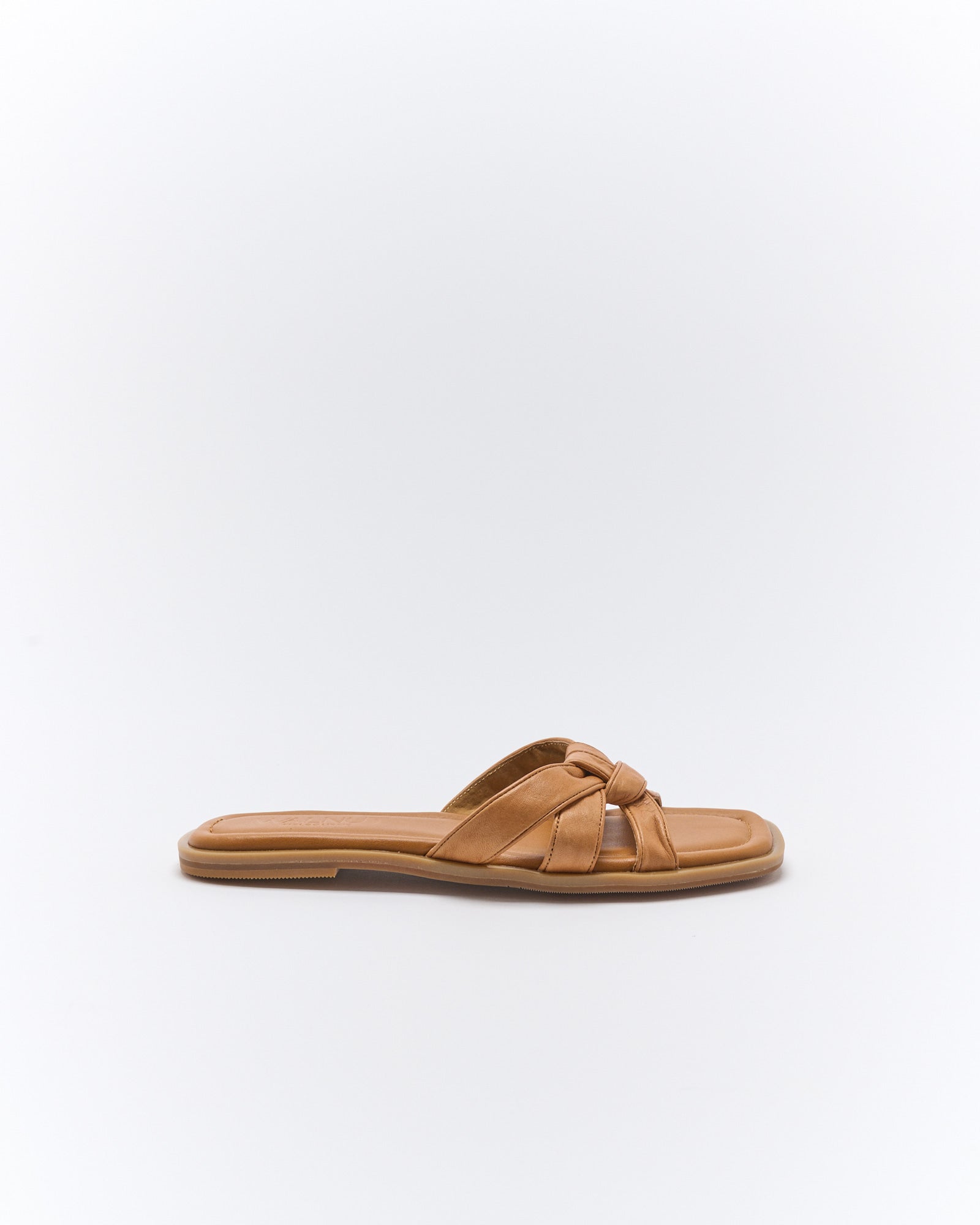 Walnut Melbourne Eden Leather Slide - Coconut Tan