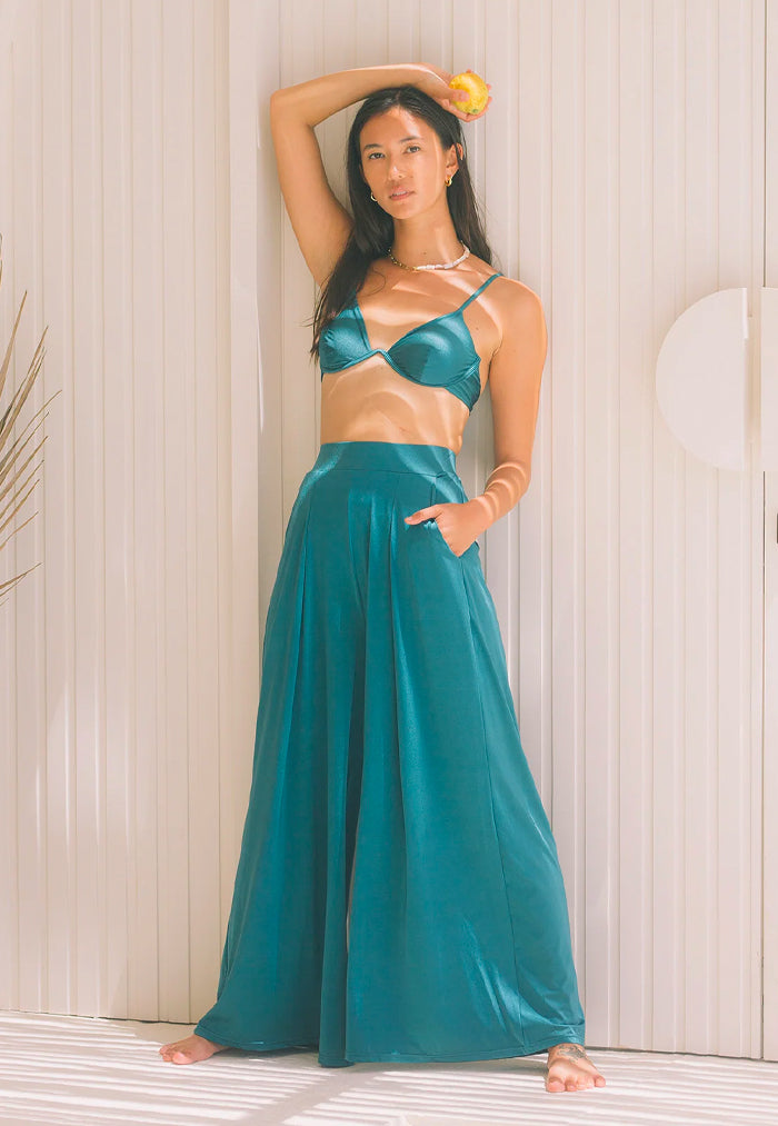 HÁI Poolside Palazzo Pants - Tourmaline Teal