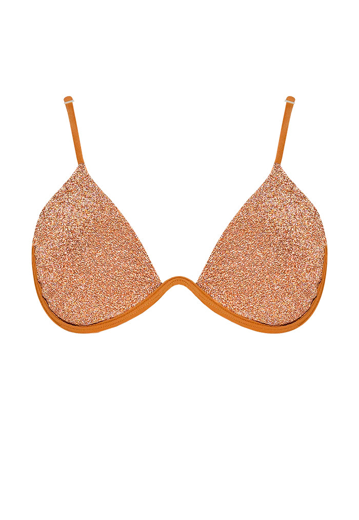 HÁI W-shaped Underwire Bikini Top - Light Copper