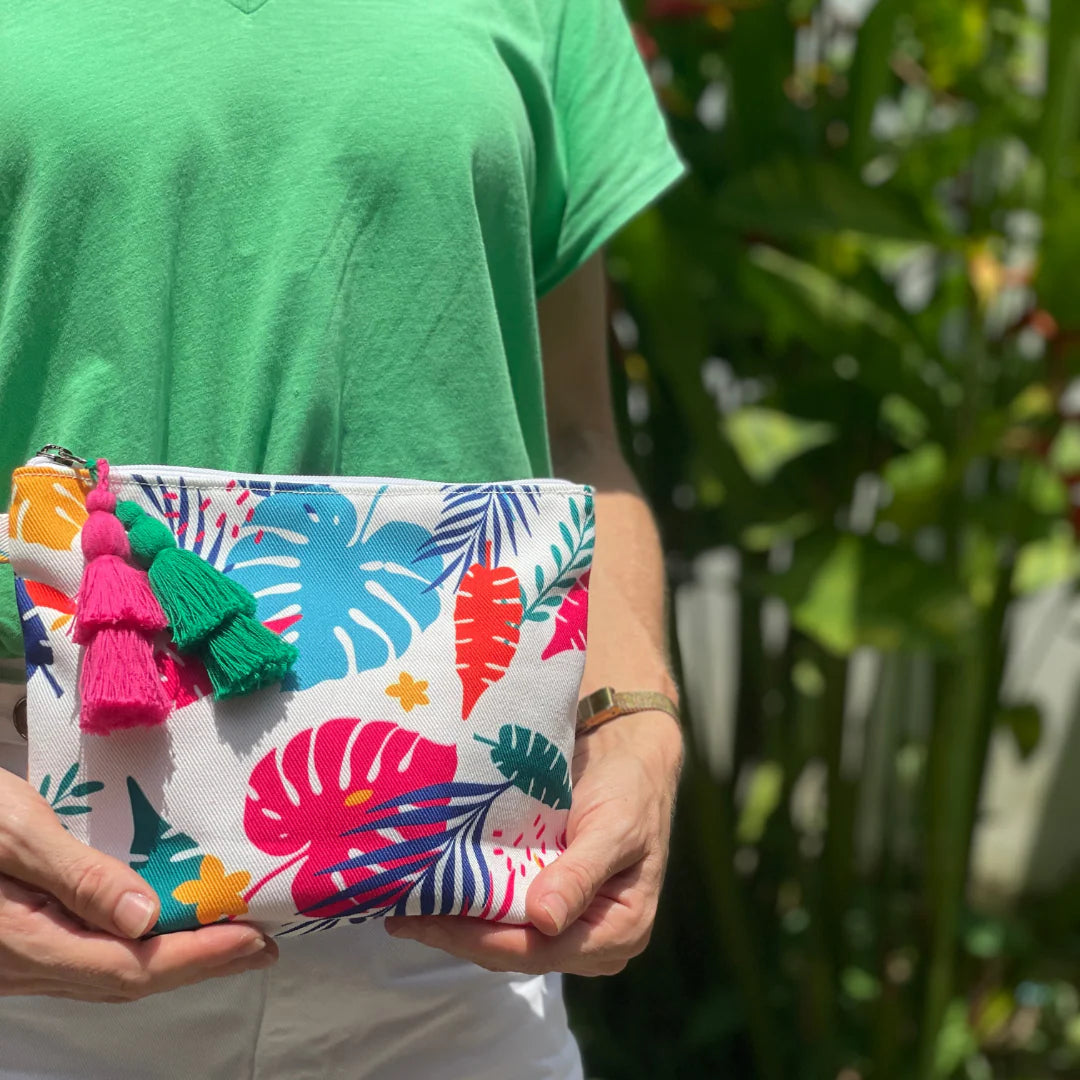 Palms & Pineapples Tropical Pouch Bag