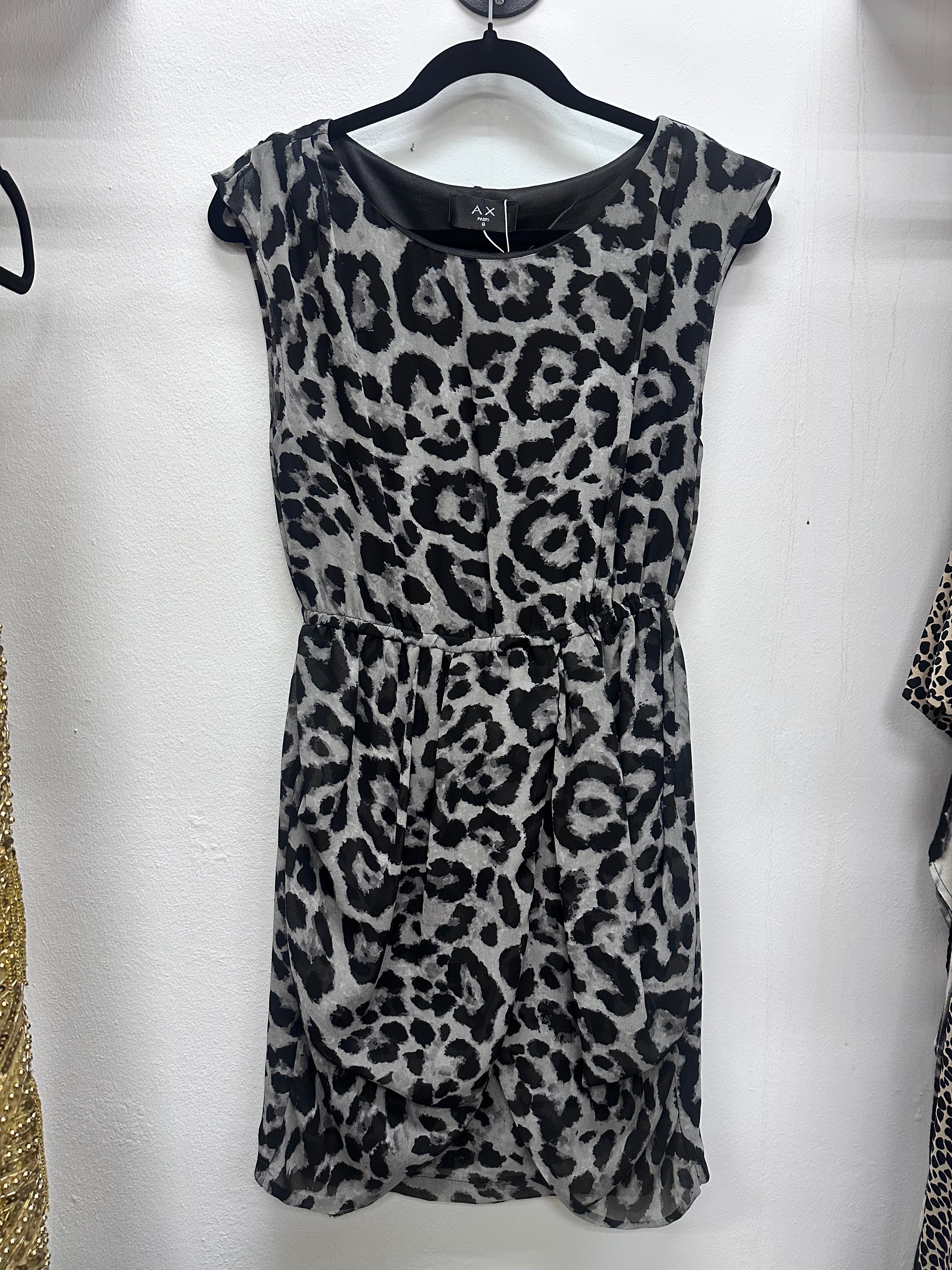 AX Paris Grey Leopard Tulip Mini Dress