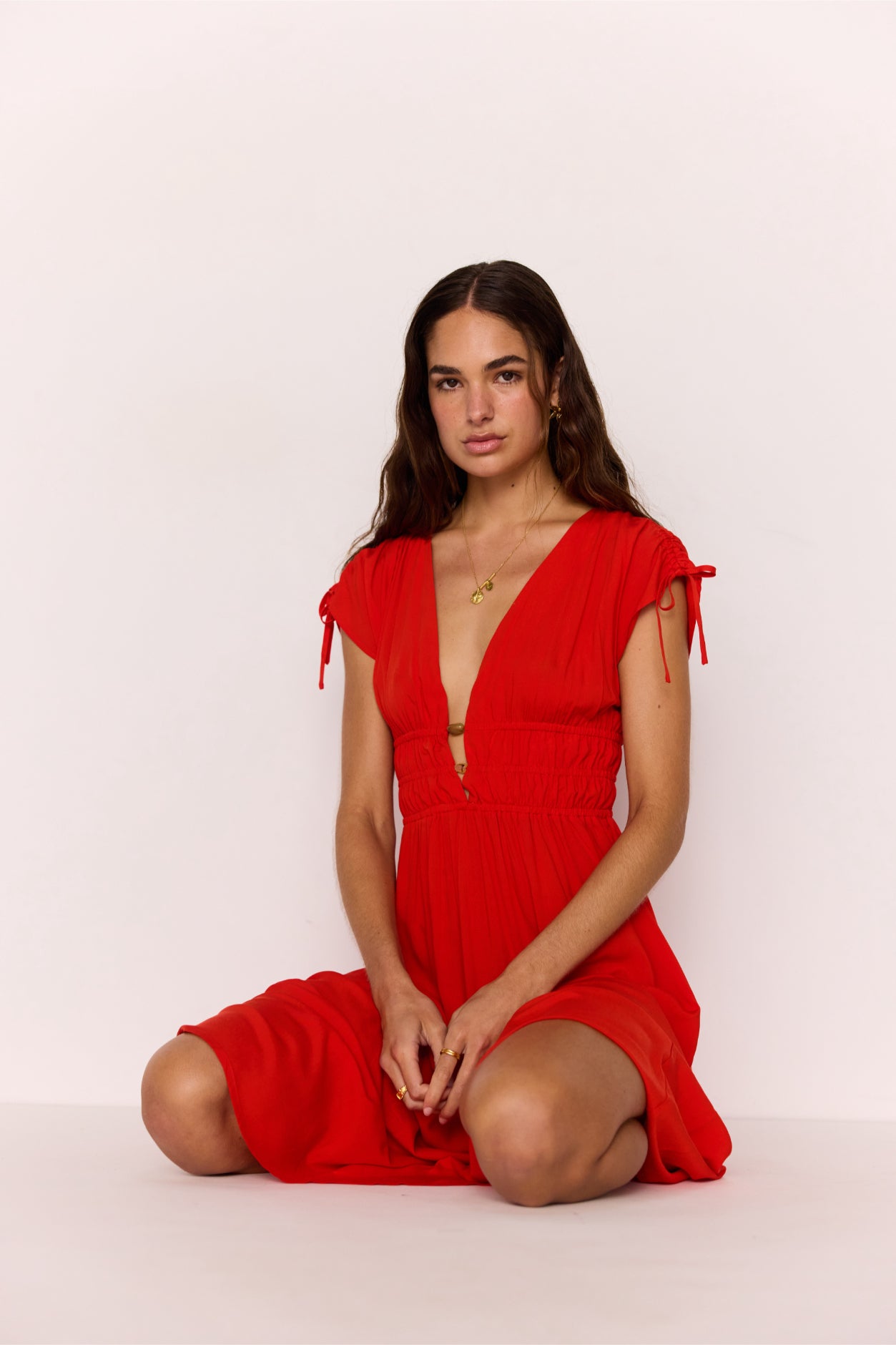 MINKPINK Scarlett V-neck Midi Dress