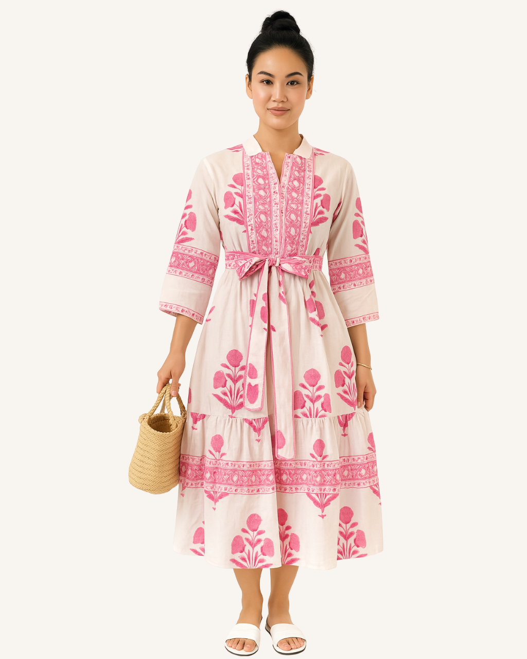 Vine and Branches Jayla Dress - Pink