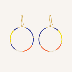 Pantala Kirei Beaded Hoops - Navy / Red
