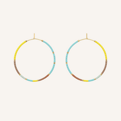 Pantala Kirei Beaded Hoops - Yellow / Blue