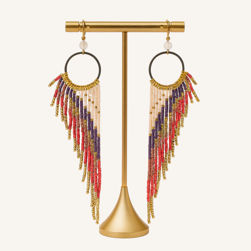 Pantala Aeris Large Winged Earrings - Coral