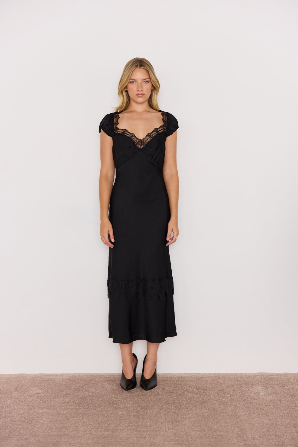 MINKPINK Momento Bias Midi Dress - Black