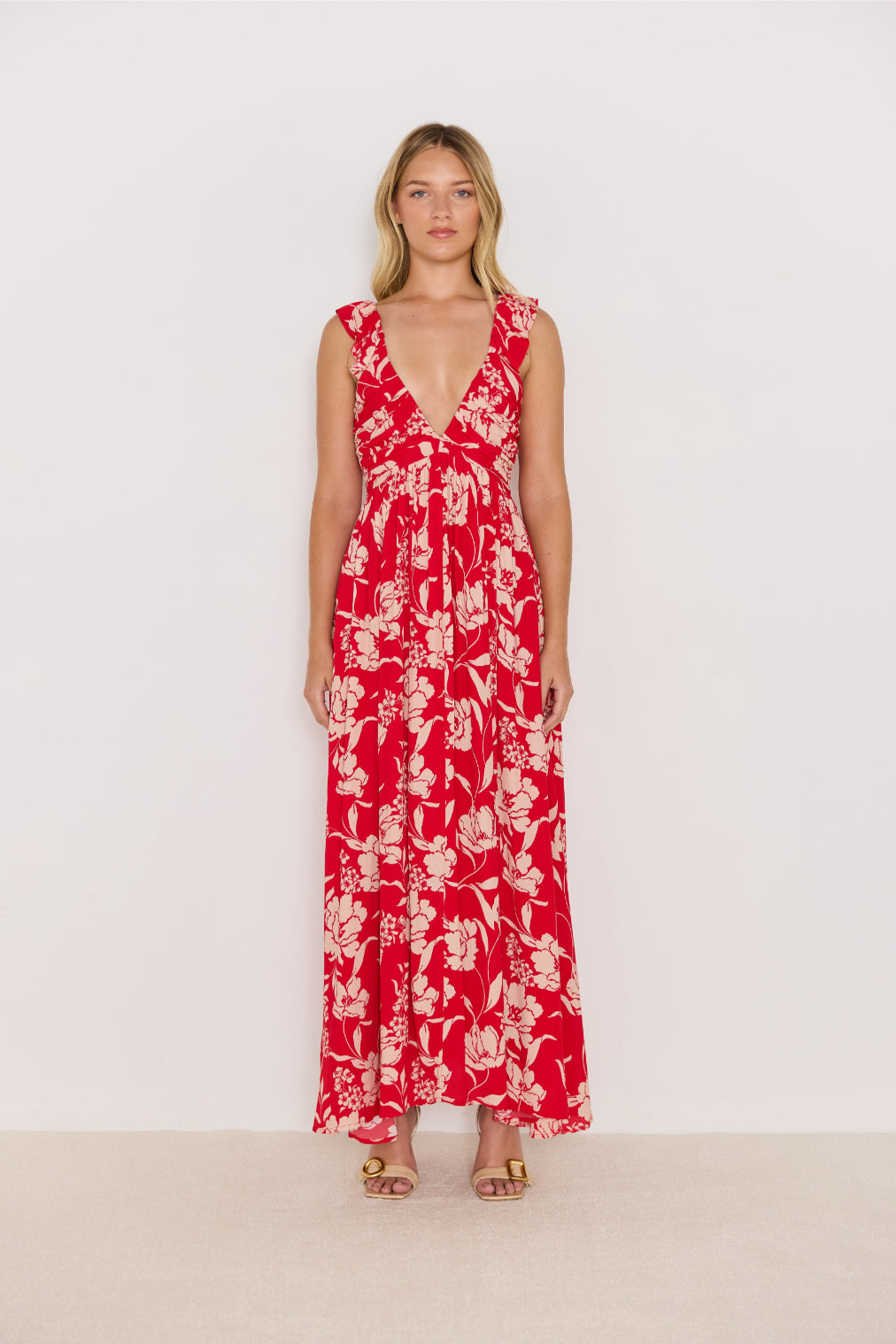 MINKPINK Poppy Maxi Dress - Red Floral