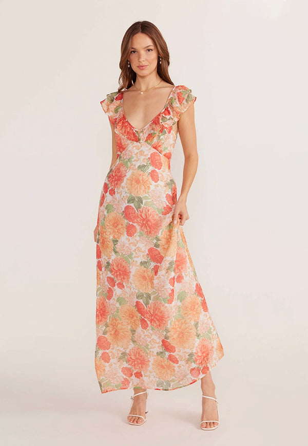 MINKPINK Aida Frill Maxi Dress