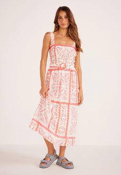 MINKPINK Lolani Shirred Midi Dress