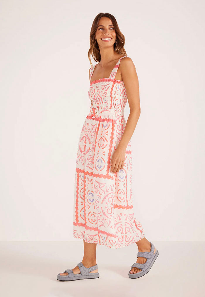 MINKPINK Lolani Shirred Midi Dress