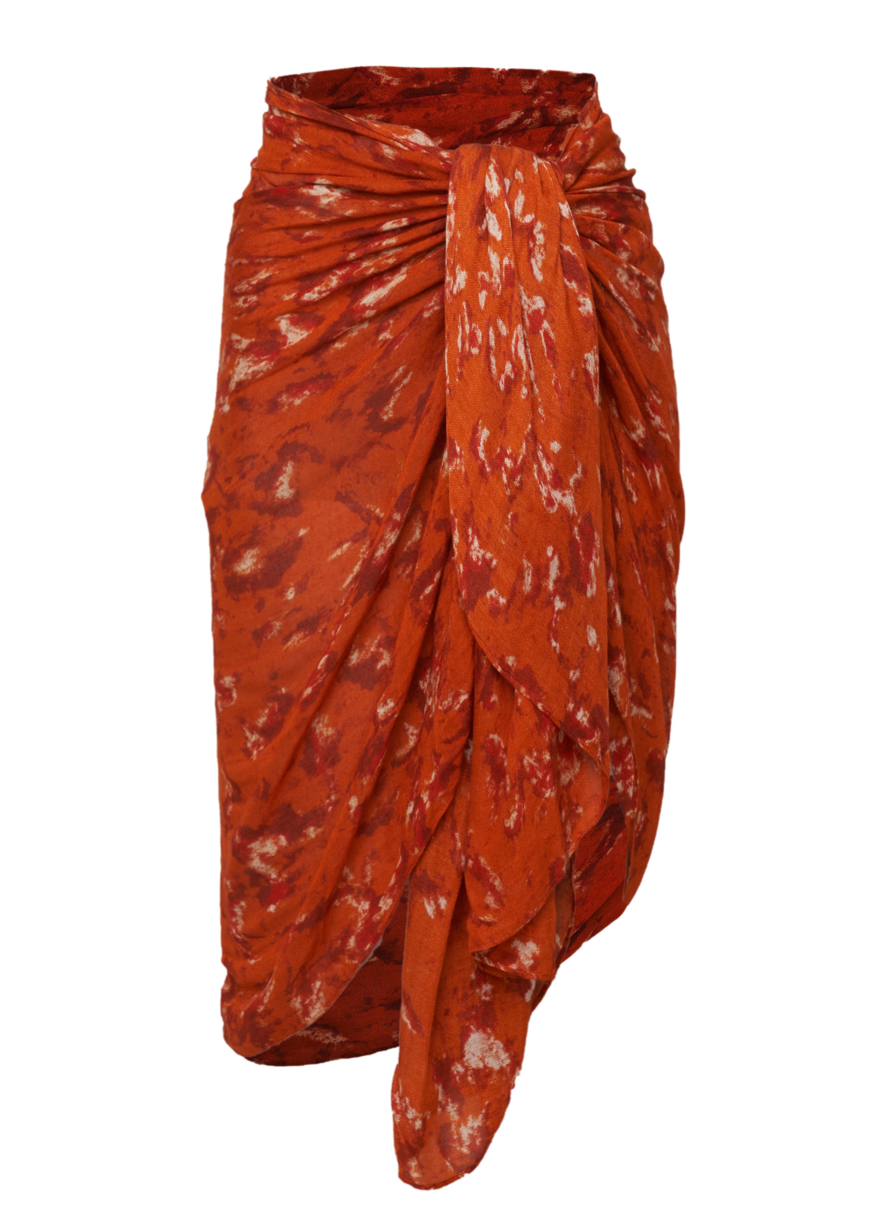 Shinjuku Lanes Matera Bamboo Sarong & Scarf - Burnt Orange