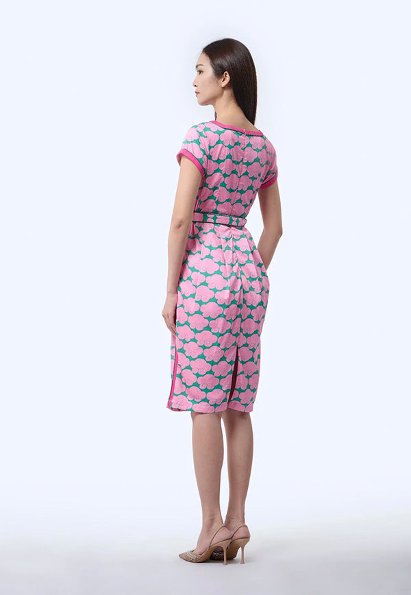 Nala Boat Neck Cheongsam - Cloud 9 Pink