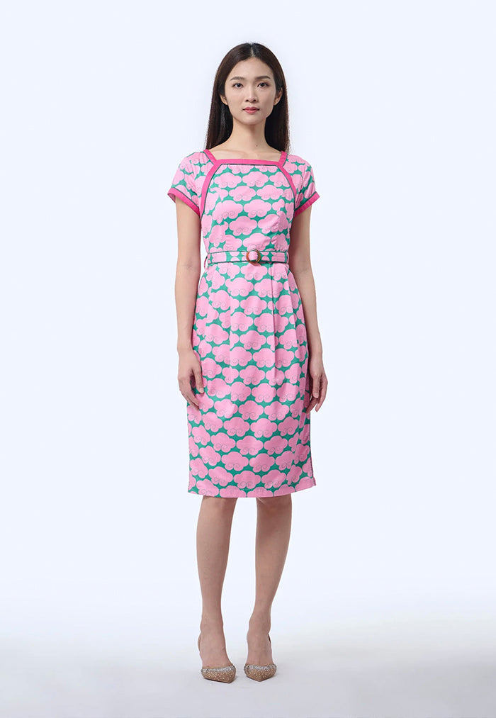 Nala Boat Neck Cheongsam - Cloud 9 Pink