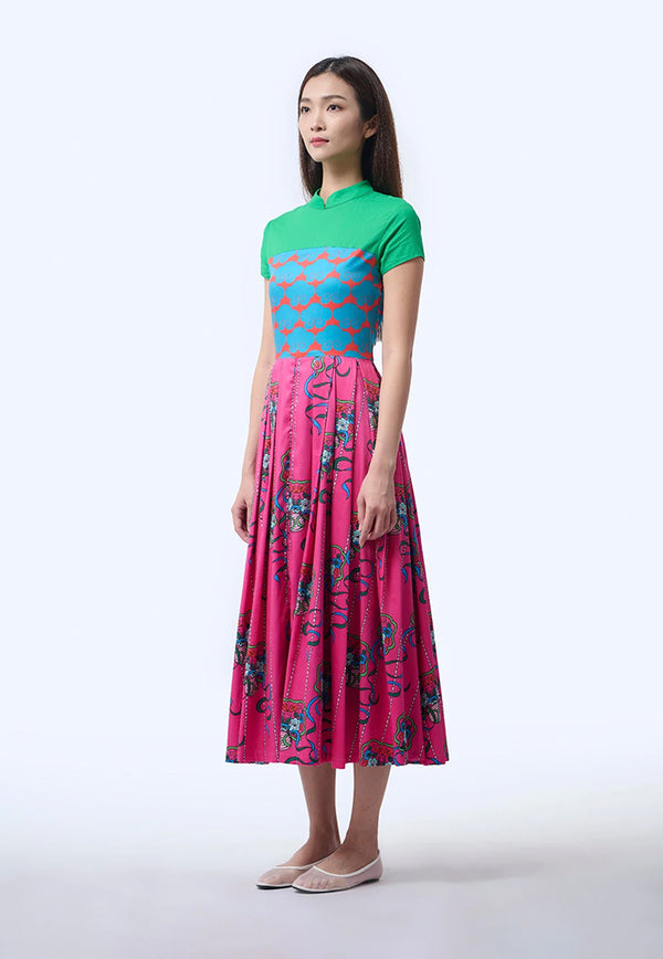 Nala Mix Cheongsam - Ribbons Magenta