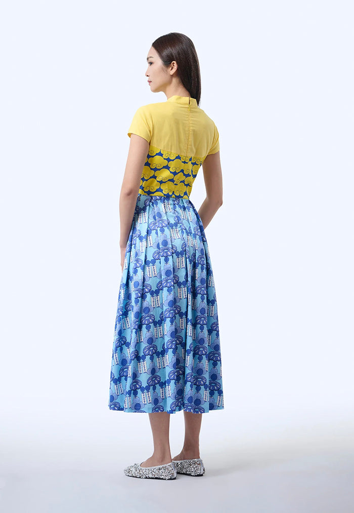 Nala Mix Cheongsam - Crystal Blossom Blue