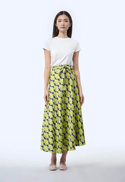 Nala Reversible Satin Polyester Wrap Skirt - Cloud 9 Yellow