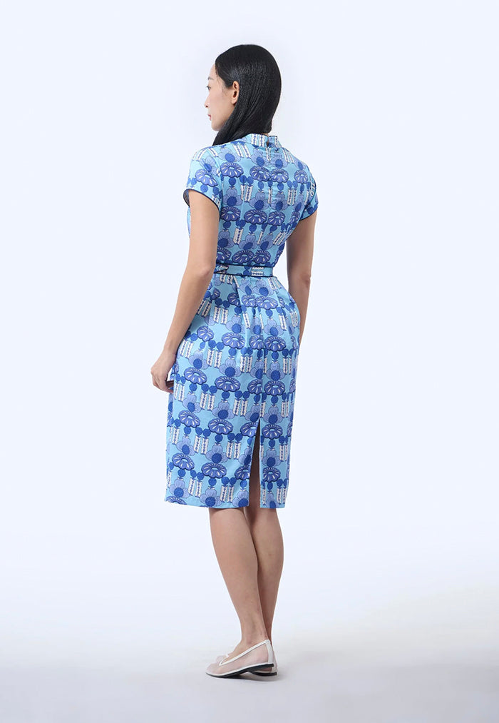 Nala Tulip Cheongsam - Crystal Blossom Blue